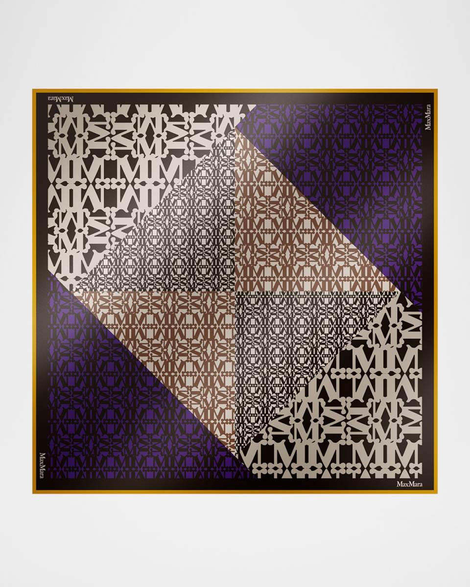 Monogram-Print Silk Scarf